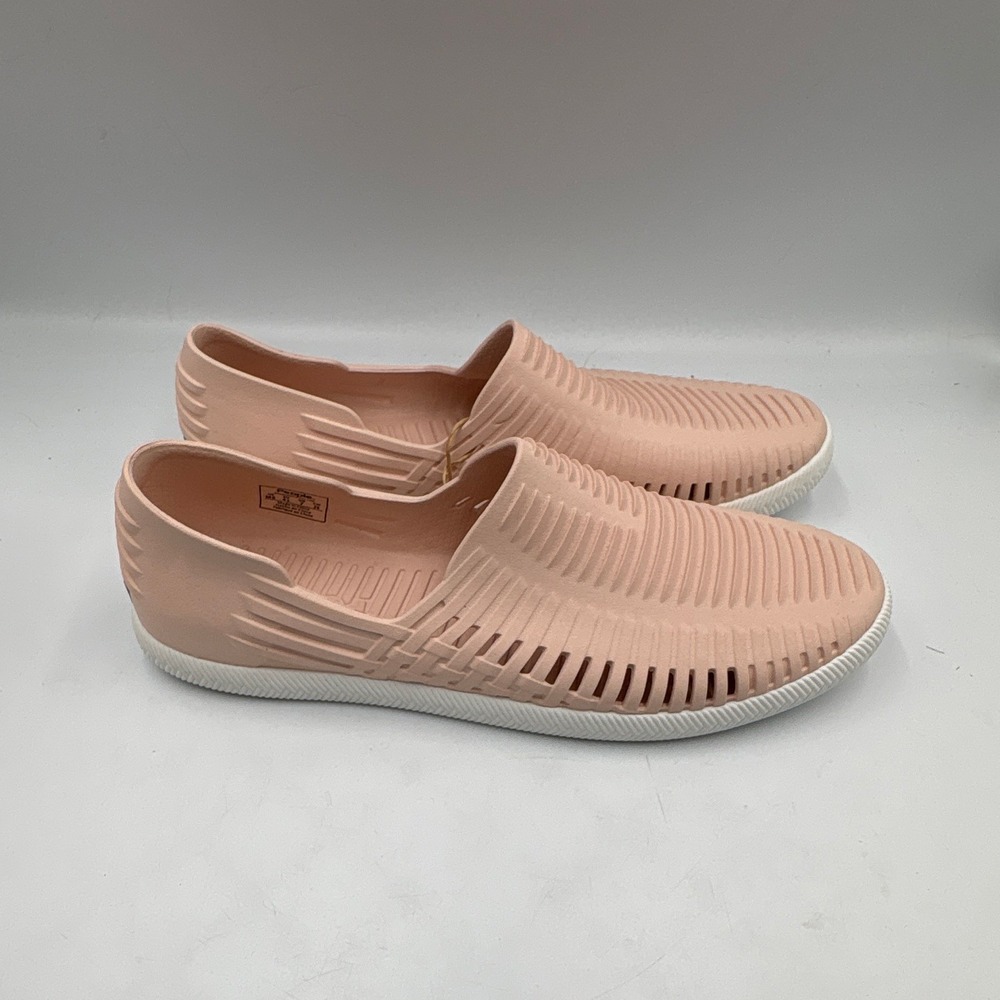 People Footwear Unisex Pink White Synthetic Slip-On Flat Round Toe Logo - Picture 4 of 15